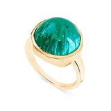18K Yellow Gold Cabochon Emerald Ring  -"One & Only"