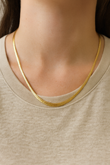 Graduated Herringbone Necklace – 45cm, 9K Yellow Gold