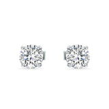 9K Round Diamond Screwback Stud Earrings.