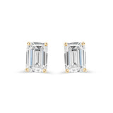 Emerald Cut Lab Grown Diamond Stud Earrings