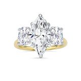 Marquise Lab Grown Diamond Engagement Ring with Oval side stones