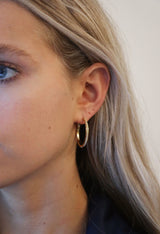 Beaded 9K Gold Hoops