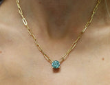 Green Sapphire Medium Paperclip Necklace