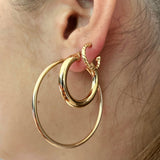 9k Chunky Gold Hoops X-Large