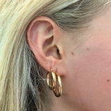 9k FeatherLite Gold Hoops | Med chunky