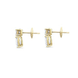 Round diamond and pear drop earrings