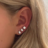 Emerald Cut Lab Grown Diamond Stud Earrings
