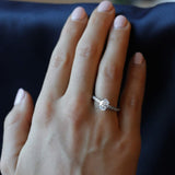 Oval Cut Four Claw Pavé Band Engagement Ring with Sustainable Lab Diamonds. Deltora Diamonds Sustainable Bridal Jewellery with Lab Diamonds.