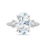 Oval Cut with Kite Side Stones and Hidden Halo Setting