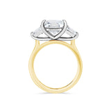 Princess Cut Lab Diamond Engagement ring | Trilliant Side Stones