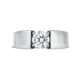 Tension Set Round Cut Lab Diamond Engagement Ring