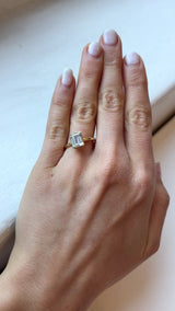 Emerald Cut Bezel Lab Diamond Engagement Ring with a Thin Band