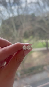 Round Cut Lab Grown Diamond Stud Earrings | Diamond Halo