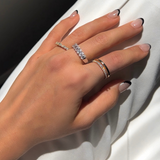 Double Split Band with Lab Grown Diamond Pave