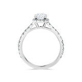 Oval Cut Halo with Pave Band Engagement Ring. Deltora Diamonds Sustainable Lab Diamond Bridal Jewellery Australia.