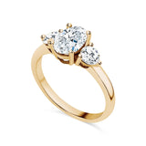 Oval With Round Accents Engagement Ring. Deltora Diamonds Sustainable Lab Diamond Bridal Jewellery Australia.