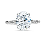 Oval Cut Four Claw Pavé Band Engagement Ring with Sustainable Lab Diamonds. Deltora Diamonds Sustainable Bridal Jewellery with Lab Diamonds.