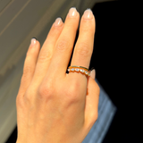 Double Band Ring with Pear Cut Lab Grown Diamonds