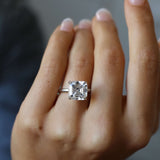 Deltora Diamonds Asscher Cut Four Claw Solitaire Setting with sustainable lab diamonds.