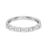 Deltora Diamonds Baguette and Round Cut Alternating Wedding Ring made with sustainable lab diamonds.