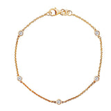 Bezel Set Chain Bracelet made with Sustainable Lab Diamonds.