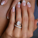 Elongated Cushion Cut Four Claw Solitaire Engagement Ring with Sustainable Lab Diamonds. Deltora Diamonds Sustainable Lab Diamond Bridal Jewellery Australia.