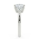 Cushion Cut with Trilliant Cut Side Stones Setting