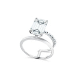 Emerald Cut Pave Wrap Engagement Ring Setting