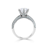 Six Prong Round with Double Micro Pave Band Engagement Ring. Deltora Diamonds Sustainable Lab Diamond Bridal Jewellery.