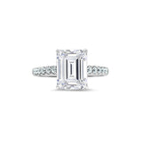 Deltora Diamonds Emerald Cut Diamond Pavé Setting made with sustainable lab diamonds.
