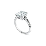 Deltora Diamonds Emerald Cut Diamond Pavé Setting made with sustainable lab diamonds.