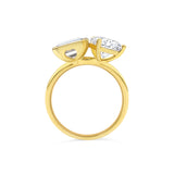 Deltora Diamonds Toi et Moi Pear and Asscher Setting made with sustainable lab diamonds.