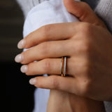 Deltora Diamonds Double Wedding Band with Diamond Pave made with sustainable lab diamonds.