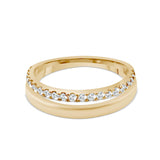 Deltora Diamonds Double Wedding Band with Diamond Pave made with sustainable lab diamonds.