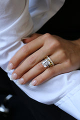 Deltora Diamonds Emerald Cut Four Claw Solitaire Setting with sustainable lab diamonds.