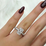 Deltora Diamonds Radiant Cut Three Sided Micro Pavé Setting made with sustainable lab diamonds.