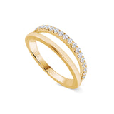 Deltora Diamonds Double Wedding Band with Diamond Pave made with sustainable lab diamonds.