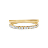 Deltora Diamonds Double Wedding Band with Diamond Pave made with sustainable lab diamonds.