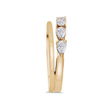 Double Band Ring with Pear Cut Lab Grown Diamonds