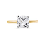 Deltora Diamonds Cushion Cut Four Claw Solitaire Setting with sustainable lab diamonds.