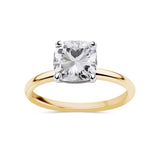 Deltora Diamonds Cushion Cut Four Claw Solitaire Setting with sustainable lab diamonds.