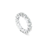 U-prong Round Cut Eternity Wedding Band with Sustainable Lab Diamonds. Sustainable Bridal Jewellery Deltora Diamonds.