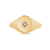 Star Set Lab Grown Diamond Pinky Signet Ring - one left