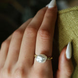 Deltora Diamonds Keshi Pearl Rope Twist Ring.