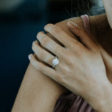 Round Brilliant Cut Lab Diamond Engagement Ring | Halo Pave