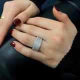 Deltora Diamonds Pave Diamond Cigar Band Ring made with Sustainable Lab Diamonds.