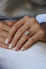 Radiant Cut Two Tone with Double Claw Engagement Ring