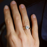 Round Cut Wide Band Solitaire Engagement Ring