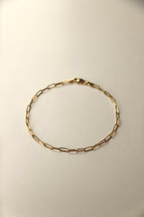 Small Link Paperclip Bracelet 9k