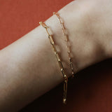 Small Link Paperclip Bracelet 9k
